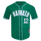 NFL NEW YORK JETS JOE NAMATH #12 MESH CHEMISE BOUTONNÉE POUR HOMME (VERT KELLY)