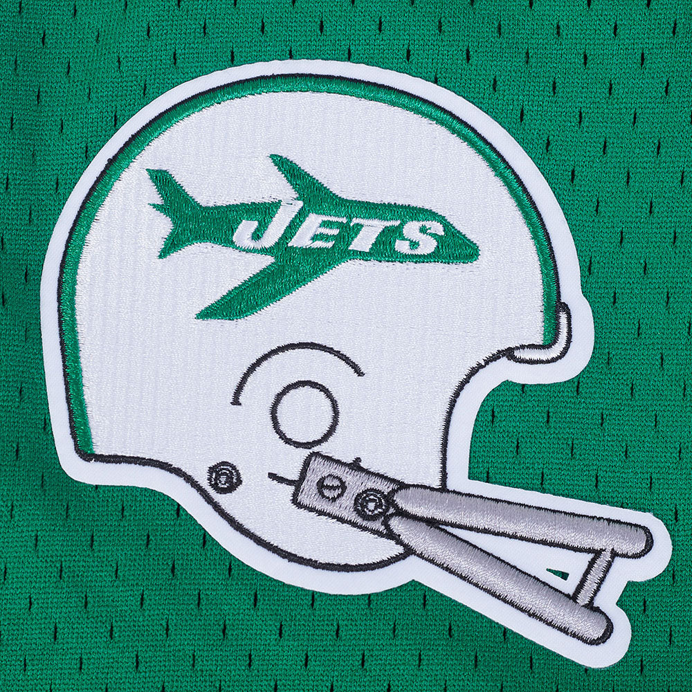 NFL NEW YORK JETS JOE NAMATH #12 MESH CHEMISE BOUTONNÉE POUR HOMME (VERT KELLY)