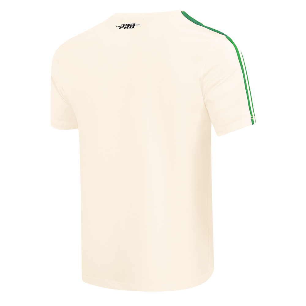 NFL NEW YORK JETS RETRO CLASSIC T-SHIRT EN JERSEY SIMPLE À RAYURES POUR HOMME (COQUILLE D'ŒUF/VERT KELLY)