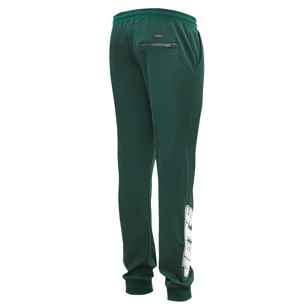 NFL NEW YORK JETS CLASSIC CHENILLE PANTALON JOGGER EN MAILLE DOUBLE POUR HOMME (VERT FORÊT)