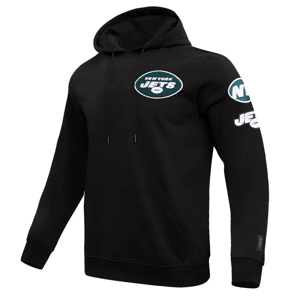 NFL NEW YORK JETS CLASSIC CHENILLE CHANDAIL À CAPUCHON EN MAILLE DOUBLE POUR HOMME (NOIR)