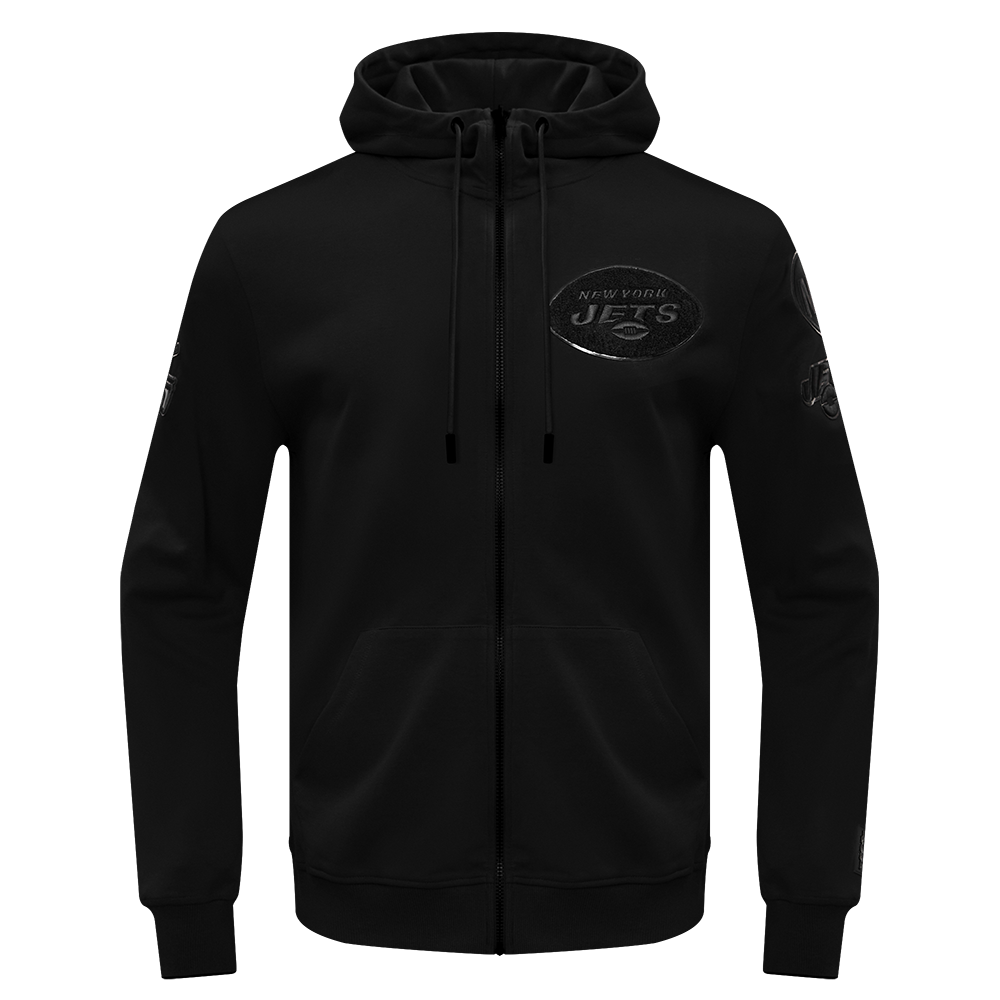 NFL NEW  YORK JETS TRIPLE BLACK MEN'S DK FZ HOODIE (TRIPLE BLACK)