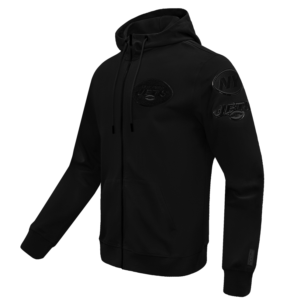 NFL NEW  YORK JETS TRIPLE BLACK MEN'S DK FZ HOODIE (TRIPLE BLACK)