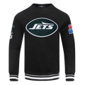 NFL NEW YORK JETS MASH UP MEN'S RIB FLC CREWNECK (BLACK)