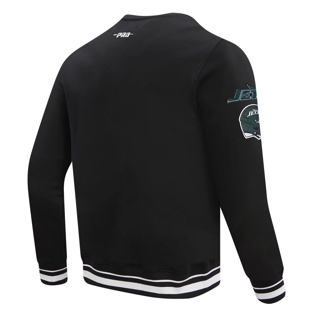 NFL NEW YORK JETS MASH UP MEN'S RIB FLC CREWNECK (BLACK)