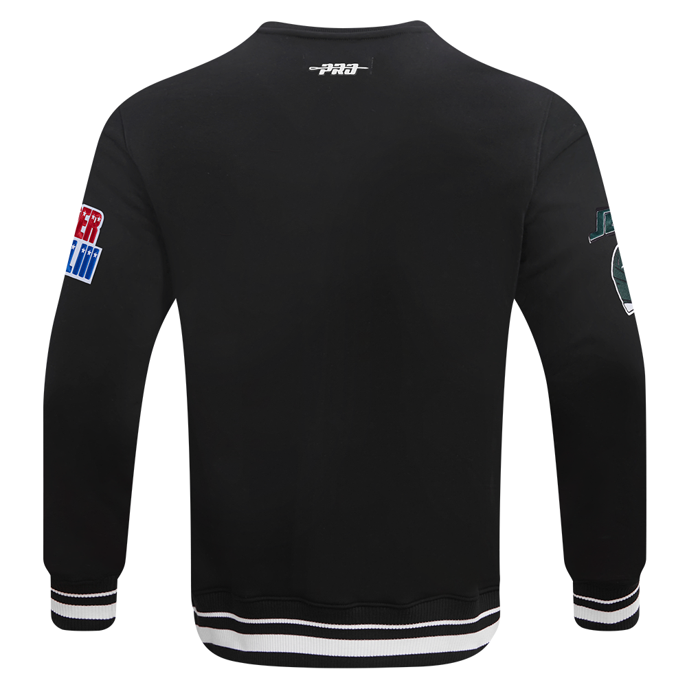 NFL NEW YORK JETS MASH UP MEN'S RIB FLC CREWNECK (BLACK)