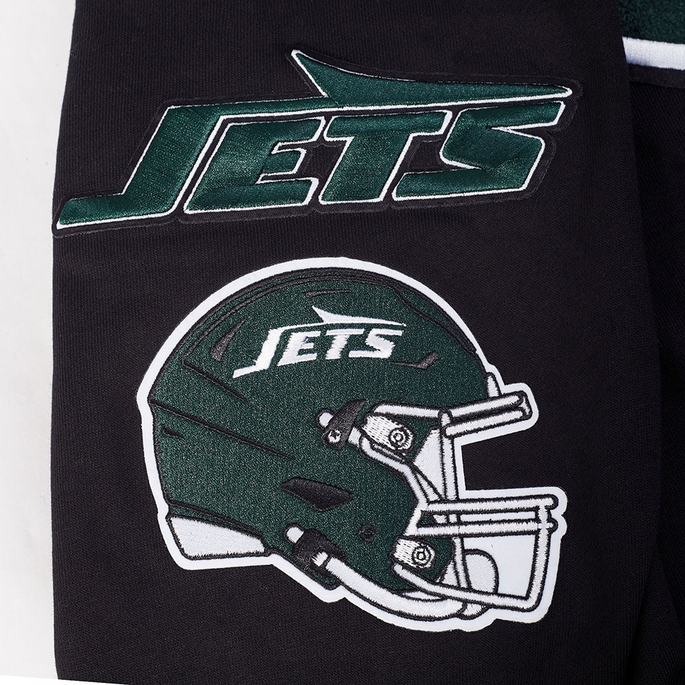 NFL NEW YORK JETS MASH UP MEN'S RIB FLC CREWNECK (BLACK)