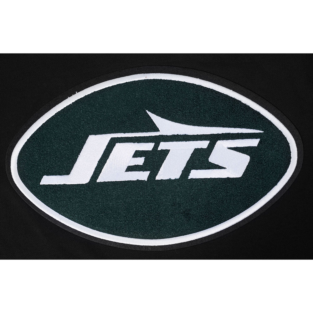 NFL NEW YORK JETS MASH UP MEN'S RIB FLC CREWNECK (BLACK)