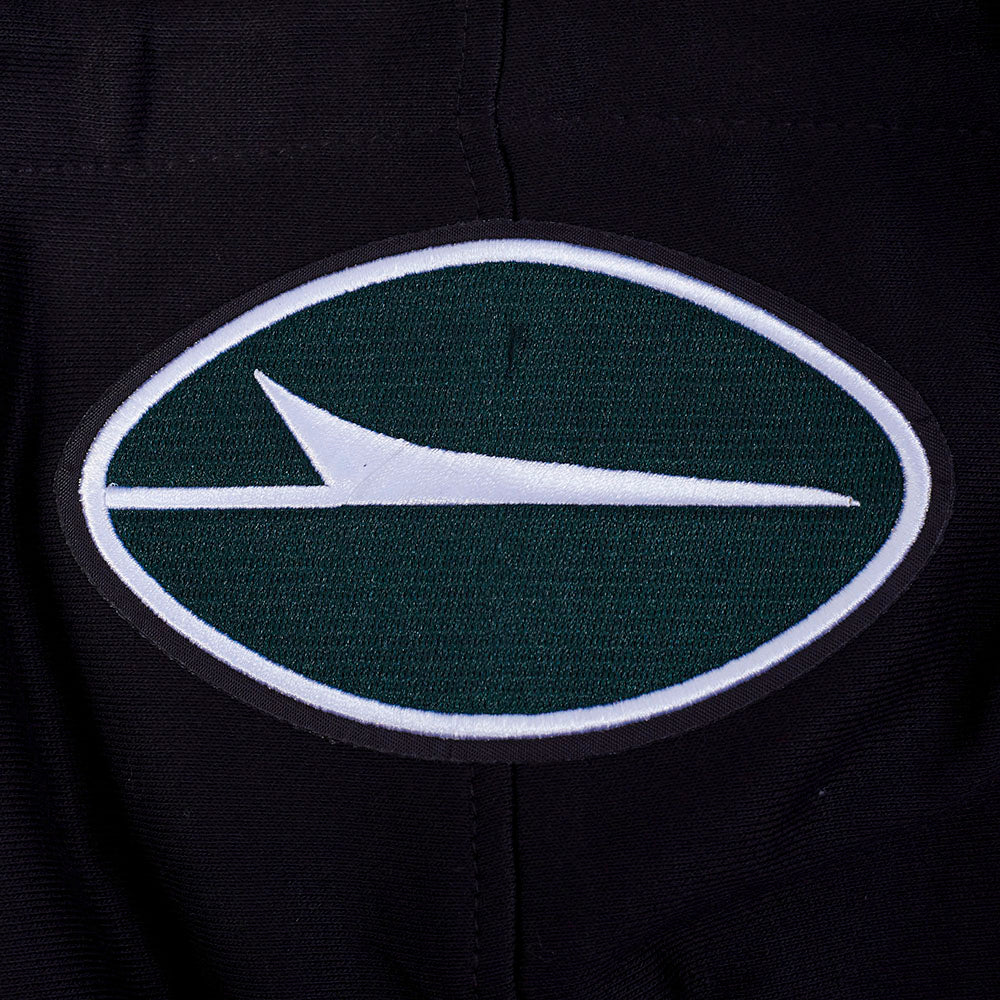 NFL NEW YORK JETS SCRIPT TAIL MEN'S RIB FLC PO HOODIE (BLACK)