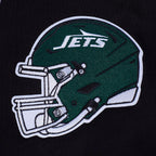 NFL NEW YORK JETS SCRIPT TAIL MEN'S RIB FLC PO HOODIE (BLACK)