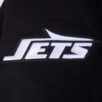 NFL NEW YORK JETS SCRIPT TAIL MEN'S RIB FLC PO HOODIE (BLACK)