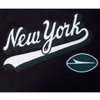 NFL NEW YORK JETS SCRIPT TAIL MEN'S RIB FLC PO HOODIE (BLACK)