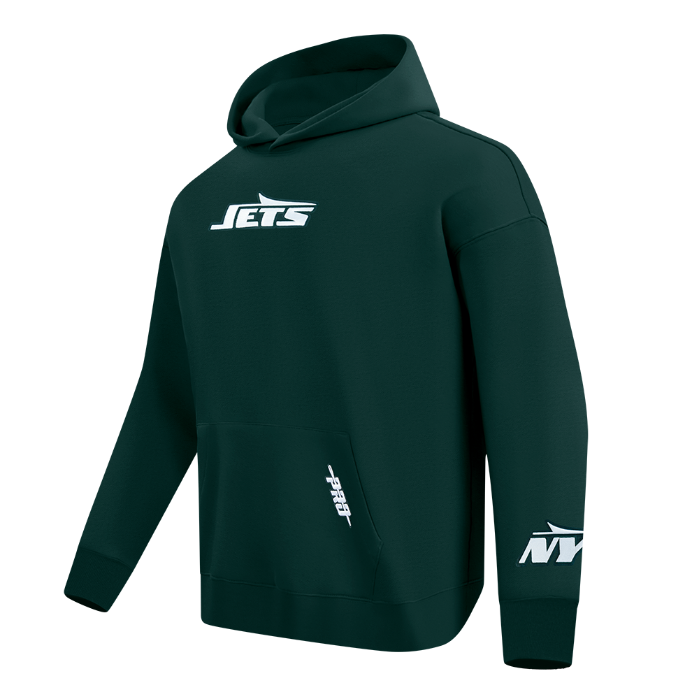 NFL NEW YORK JETS WINGSPAN MEN'S DROP SHOULDER FLC PO HOODIE (FOREST GREEN)