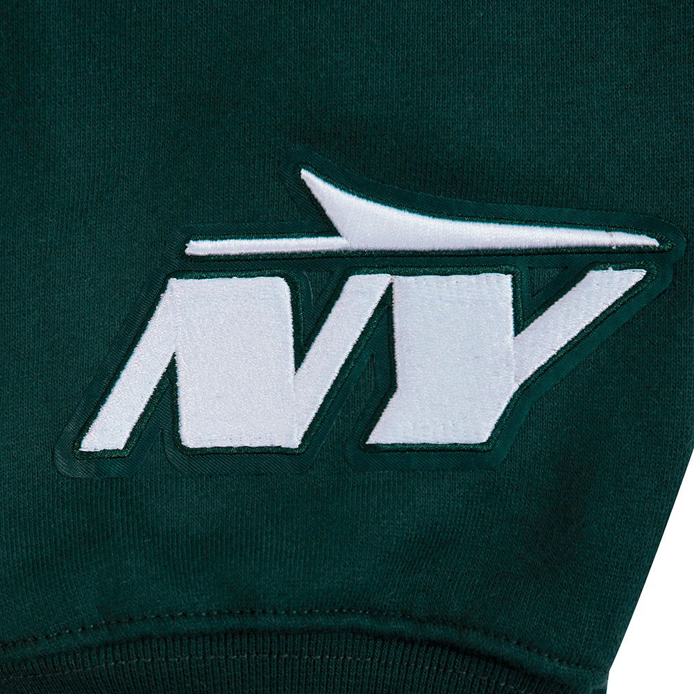 NFL NEW YORK JETS WINGSPAN MEN'S DROP SHOULDER FLC PO HOODIE (FOREST GREEN)