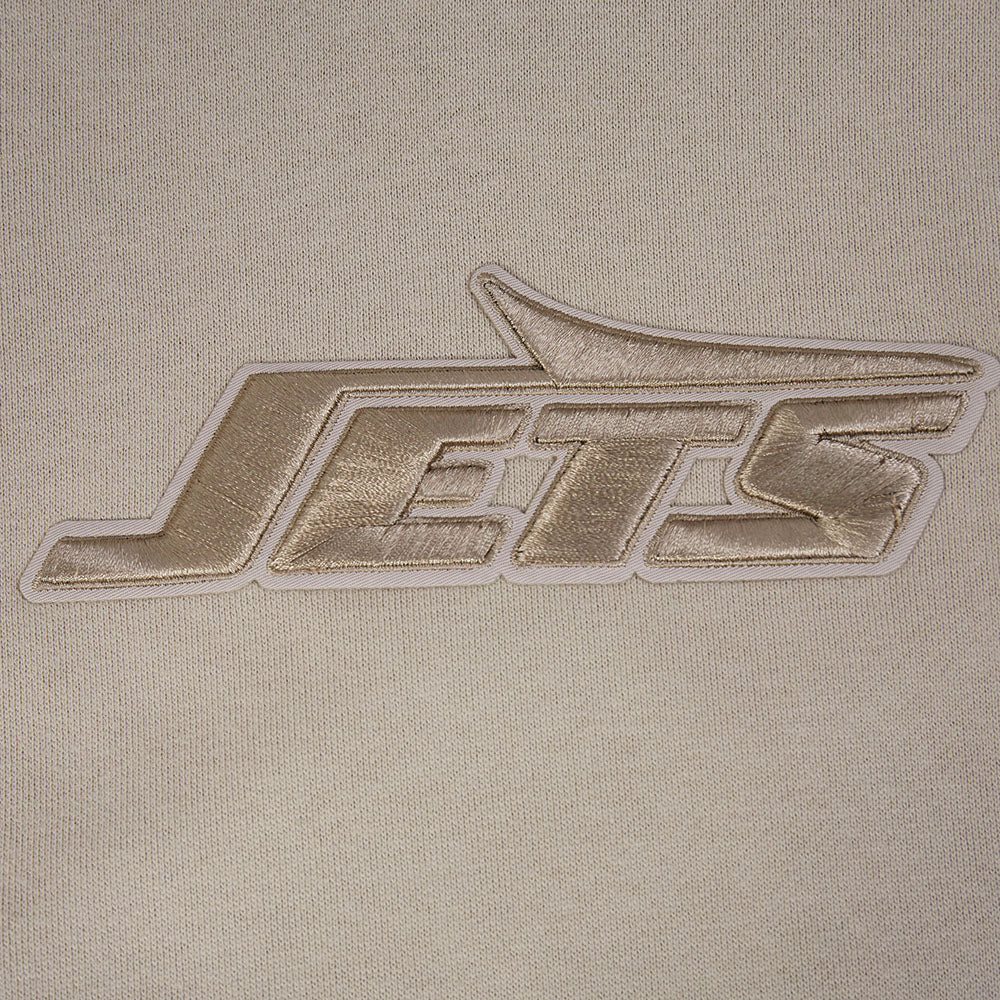 NFL NEW YORK JETS WINGSPAN CHANDAIL À CAPUCHON EN MOLLETON À ÉPAULES TOMBANTES POUR HOMME (TAUPE)