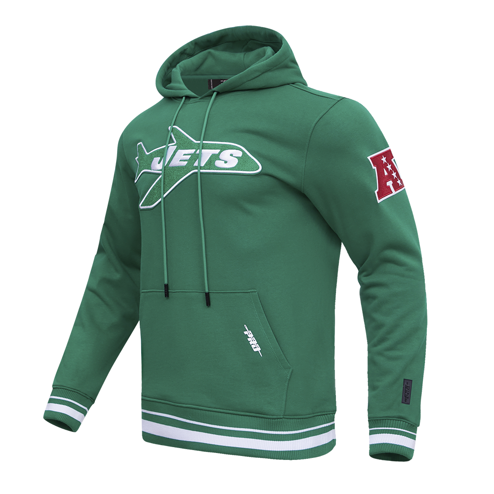 NFL NEW YORK JETS RETRO CLASSIC MEN'S PULLOVER HOODIE (KELLY GREEN)