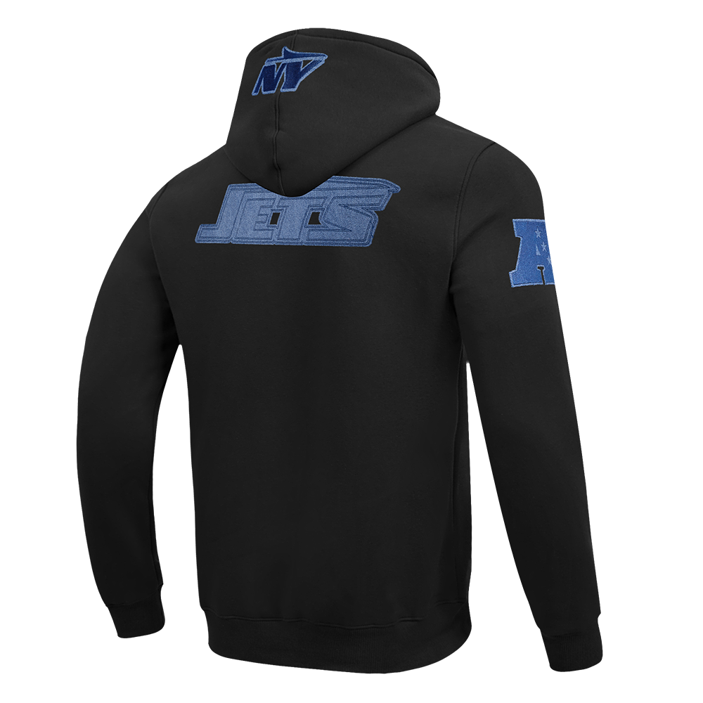 NFL NEW YORK JETS VARSITY BLUES CHANDAIL À CAPUCHON EN MOLLETON POUR HOMME (NOIR)