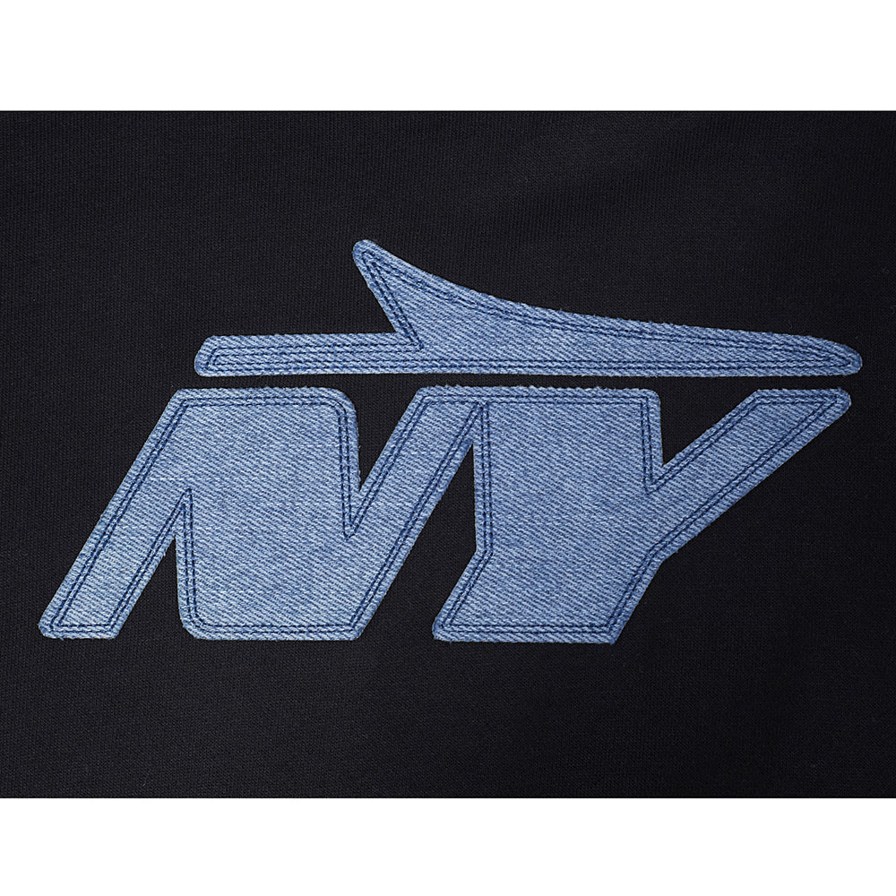 NFL NEW YORK JETS VARSITY BLUES CHANDAIL À CAPUCHON EN MOLLETON POUR HOMME (NOIR)
