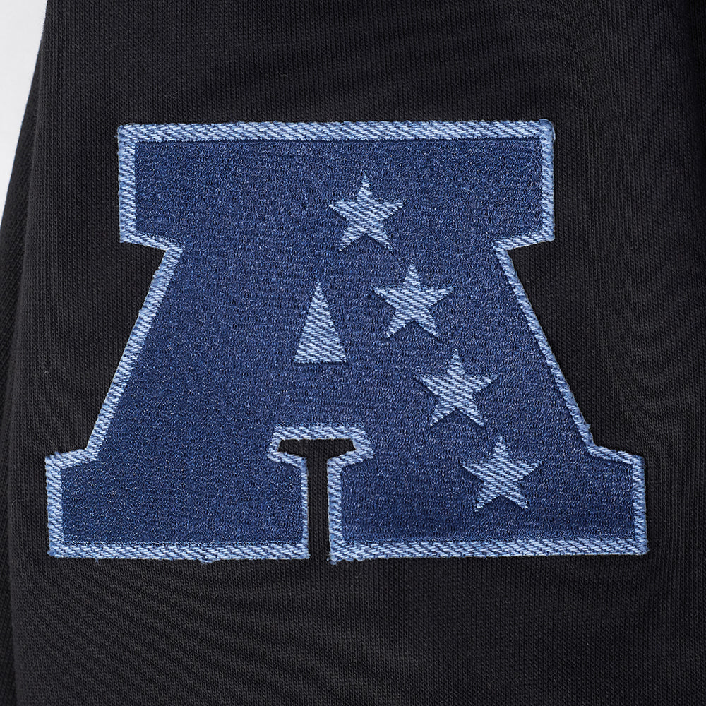 NFL NEW YORK JETS VARSITY BLUES CHANDAIL À CAPUCHON EN MOLLETON POUR HOMME (NOIR)