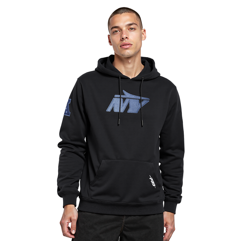 NFL NEW YORK JETS VARSITY BLUES CHANDAIL À CAPUCHON EN MOLLETON POUR HOMME (NOIR)