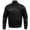 NFL NEW  YORK JETS TRIPLE BLACK MEN'S SATIN JACKET (TRIPLE BLACK MEN'S)