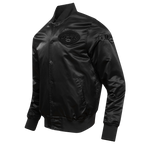 NFL NEW  YORK JETS TRIPLE BLACK MEN'S SATIN JACKET (TRIPLE BLACK MEN'S)
