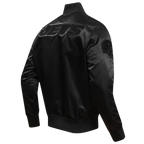 NFL NEW  YORK JETS TRIPLE BLACK MEN'S SATIN JACKET (TRIPLE BLACK MEN'S)