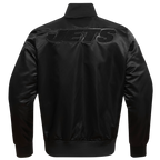 NFL NEW  YORK JETS TRIPLE BLACK MEN'S SATIN JACKET (TRIPLE BLACK MEN'S)