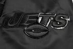 NFL NEW  YORK JETS TRIPLE BLACK MEN'S SATIN JACKET (TRIPLE BLACK MEN'S)