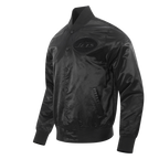 NFL NEW  YORK JETS TRIPLE BLACK MEN'S SATIN JACKET (BLACK MEN'S)