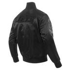 NFL NEW  YORK JETS TRIPLE BLACK MEN'S SATIN JACKET (BLACK MEN'S)