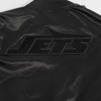 NFL NEW  YORK JETS TRIPLE BLACK MEN'S SATIN JACKET (BLACK MEN'S)