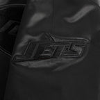 NFL NEW  YORK JETS TRIPLE BLACK MEN'S SATIN JACKET (BLACK MEN'S)