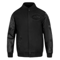 NFL NEW YORK JETS TRIPLE BLACK BLOUSON COLLÉGIAL EN LAINE POUR HOMME (NOIR DE JAIS HOMME)