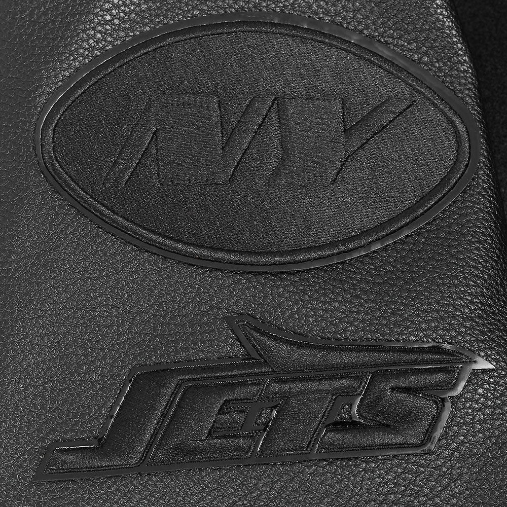 NFL NEW YORK JETS TRIPLE BLACK BLOUSON COLLÉGIAL EN LAINE POUR HOMME (NOIR DE JAIS HOMME)