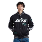 NFL NEW YORK JETS PRO GAME DAY MEN'S DBL KNIT JACKET (BLACK/SILVER/WHITE)
