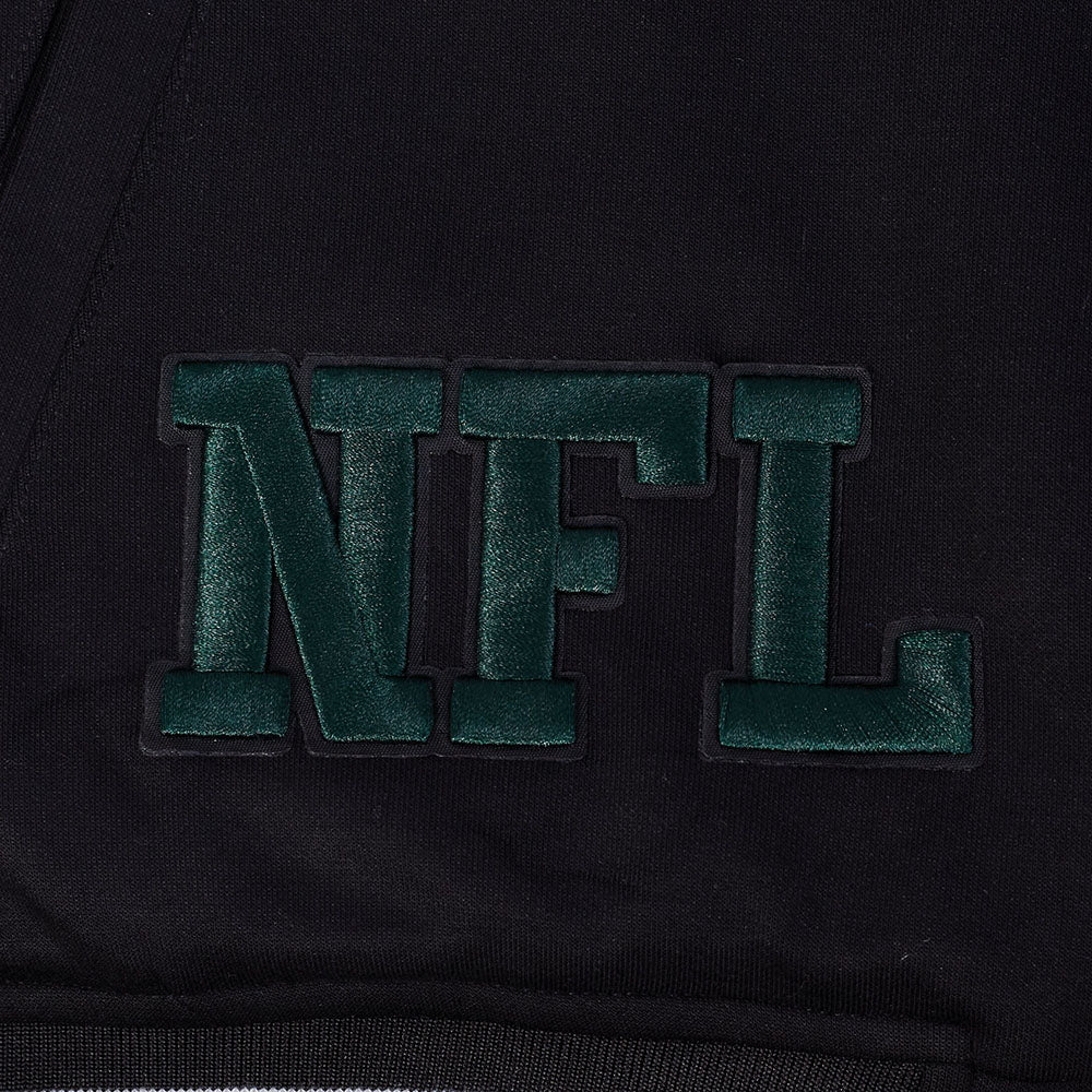 NFL NEW YORK JETS PRO GAME DAY MEN'S DBL KNIT JACKET (BLACK/SILVER/WHITE)