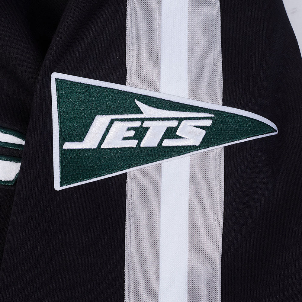 NFL NEW YORK JETS PRO GAME DAY MEN'S DBL KNIT JACKET (BLACK/SILVER/WHITE)
