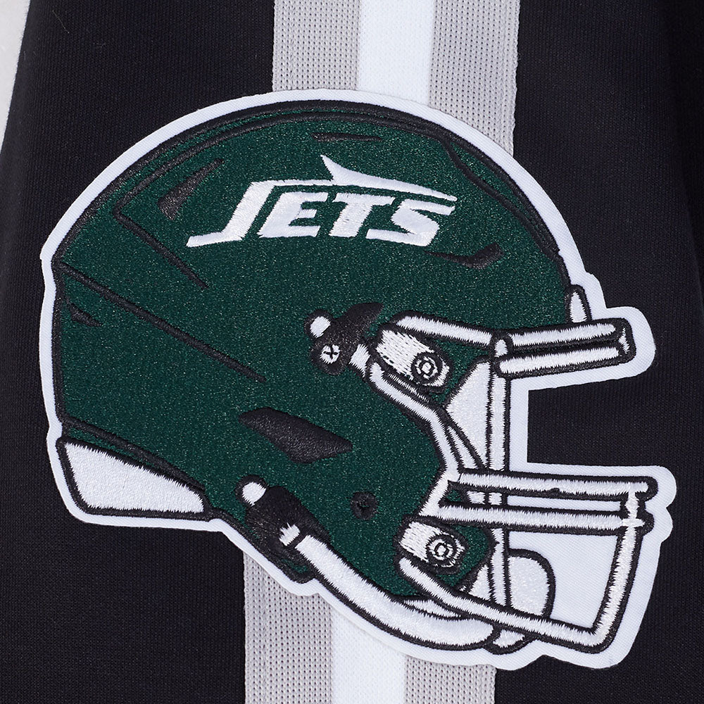 NFL NEW YORK JETS PRO GAME DAY MEN'S DBL KNIT JACKET (BLACK/SILVER/WHITE)