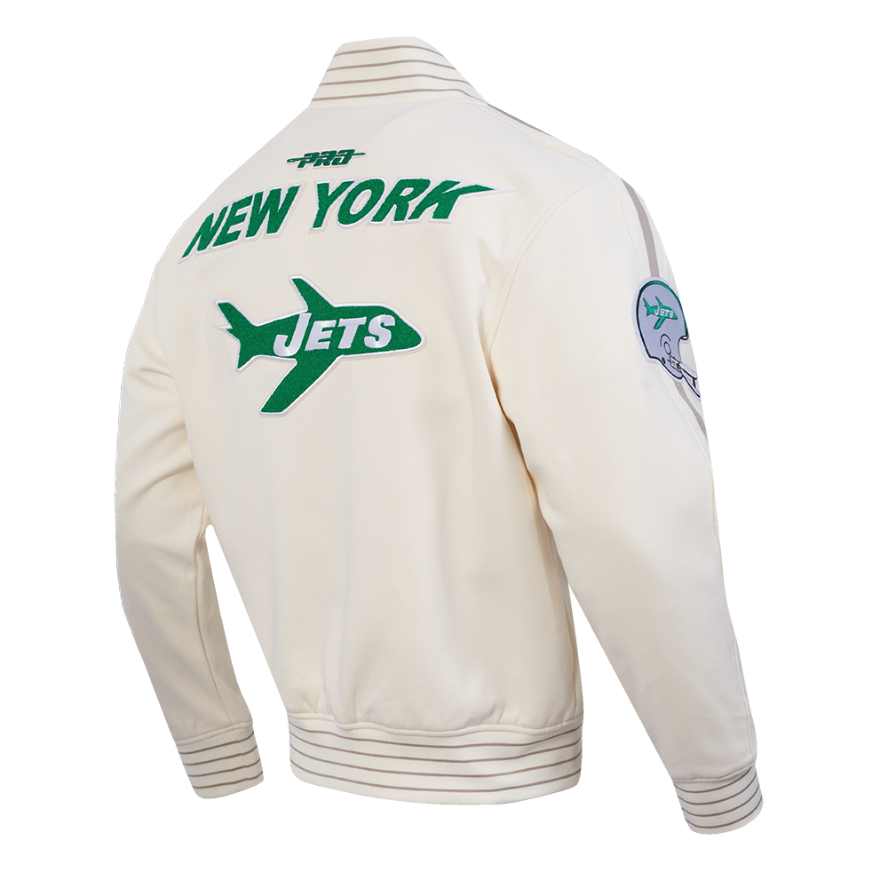 NFL NEW YORK JETS BLOUSON RÉTRO PRO GAME DAY (COQUILLE D'ŒUF/TAUPE/COQUILLE D'ŒUF)