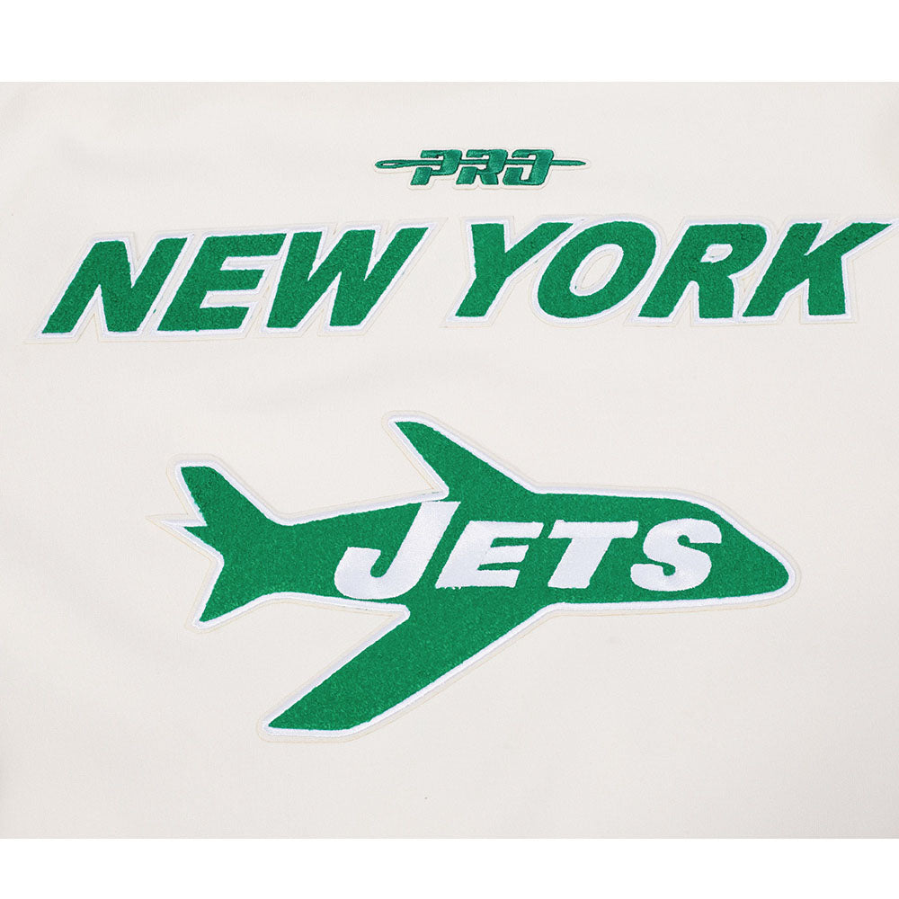 NFL NEW YORK JETS BLOUSON RÉTRO PRO GAME DAY (COQUILLE D'ŒUF/TAUPE/COQUILLE D'ŒUF)