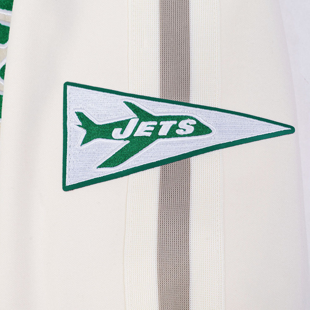 NFL NEW YORK JETS BLOUSON RÉTRO PRO GAME DAY (COQUILLE D'ŒUF/TAUPE/COQUILLE D'ŒUF)