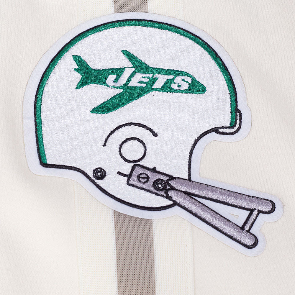 NFL NEW YORK JETS BLOUSON RÉTRO PRO GAME DAY (COQUILLE D'ŒUF/TAUPE/COQUILLE D'ŒUF)