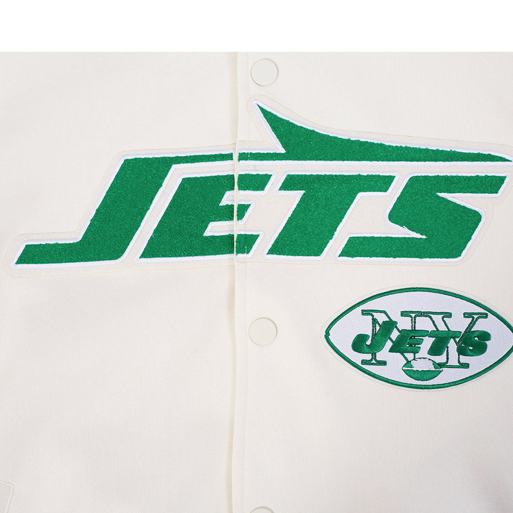 NFL NEW YORK JETS BLOUSON RÉTRO PRO GAME DAY (COQUILLE D'ŒUF/TAUPE/COQUILLE D'ŒUF)