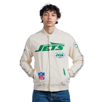 NFL NEW YORK JETS BLOUSON RÉTRO PRO GAME DAY (COQUILLE D'ŒUF/TAUPE/COQUILLE D'ŒUF)