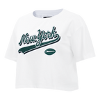 NFL NEW YORK JETS SCRIPT TAIL T-SHIRT EN JERSEY SIMPLE À COUPE CARRÉE POUR FEMME (BLANC)