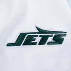 NFL NEW YORK JETS SCRIPT TAIL T-SHIRT EN JERSEY SIMPLE À COUPE CARRÉE POUR FEMME (BLANC)