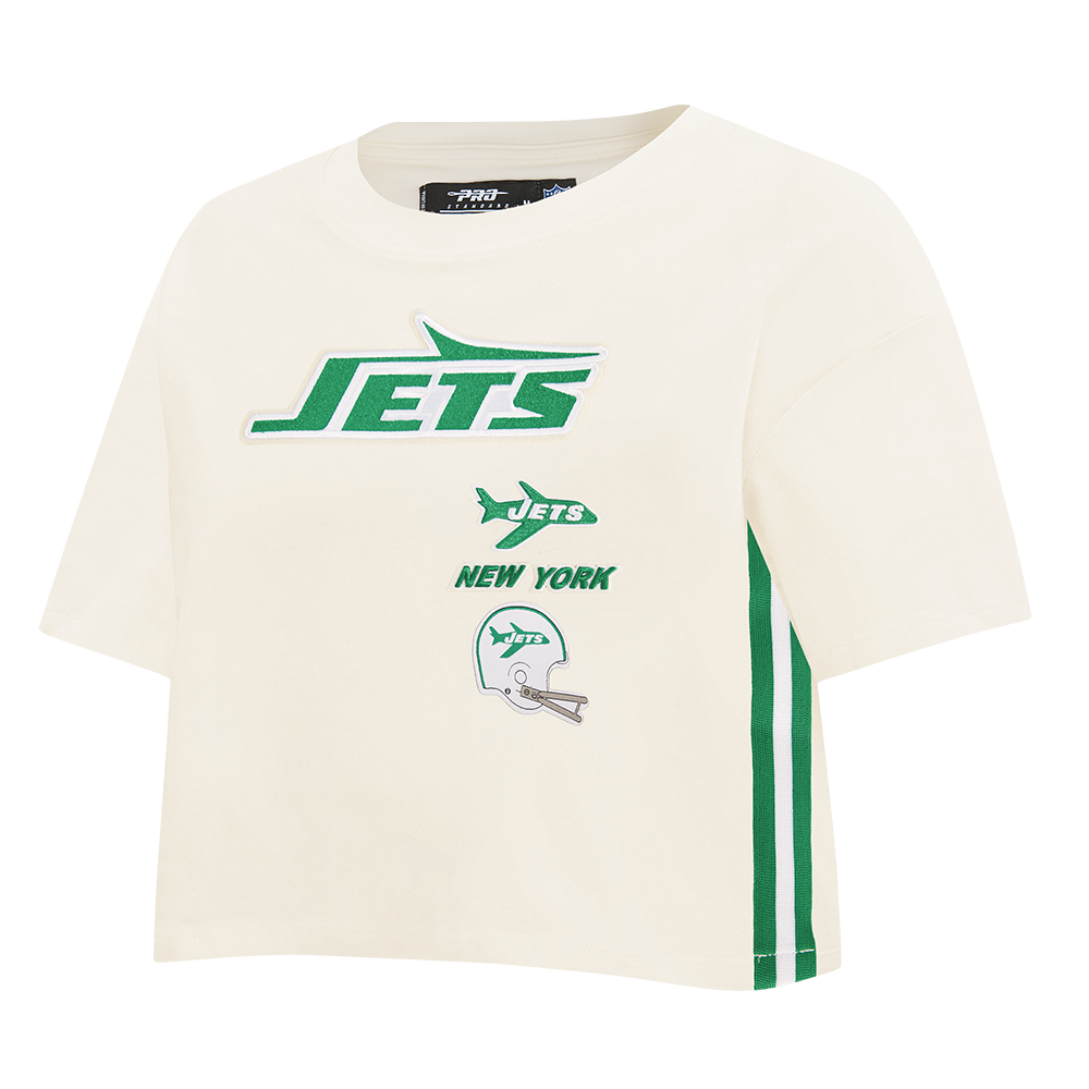 NFL NEW YORK JETS RETRO CLASSIC WOMEN'S BOXY TEE (EGGSHELL)
