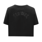 NFL NEW YORK JETS TRIPLE BLACK T-SHIRT EN JERSEY SIMPLE À COUPE CARRÉE POUR FEMME (NOIR)
