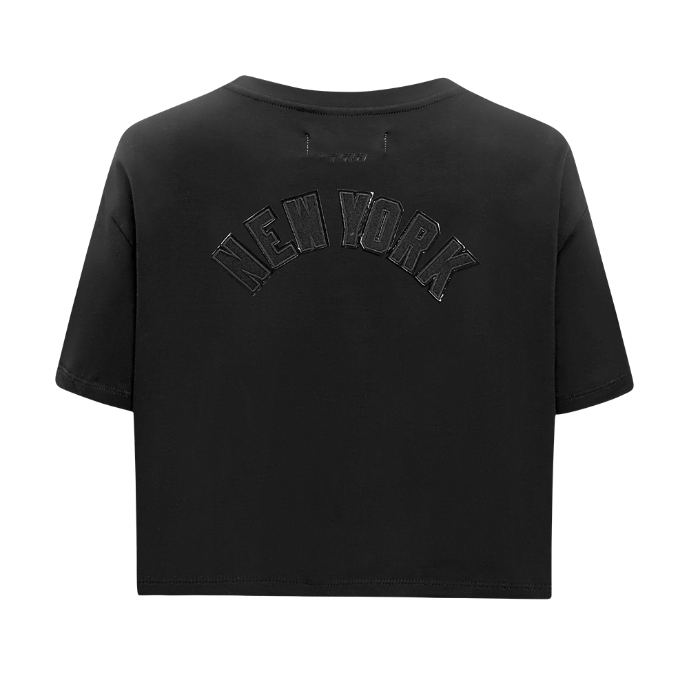 NFL NEW YORK JETS TRIPLE BLACK T-SHIRT EN JERSEY SIMPLE À COUPE CARRÉE POUR FEMME (NOIR)